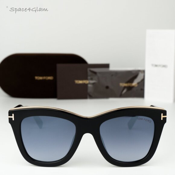Tom Ford Women Sunglasses Black Gradient Smoke Cat Eye FT0685 01C BRAND NEW - Picture 3 of 13
